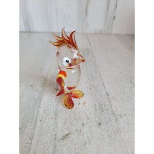Unique glass art red bird parrot‎ figure vintage collectible decor